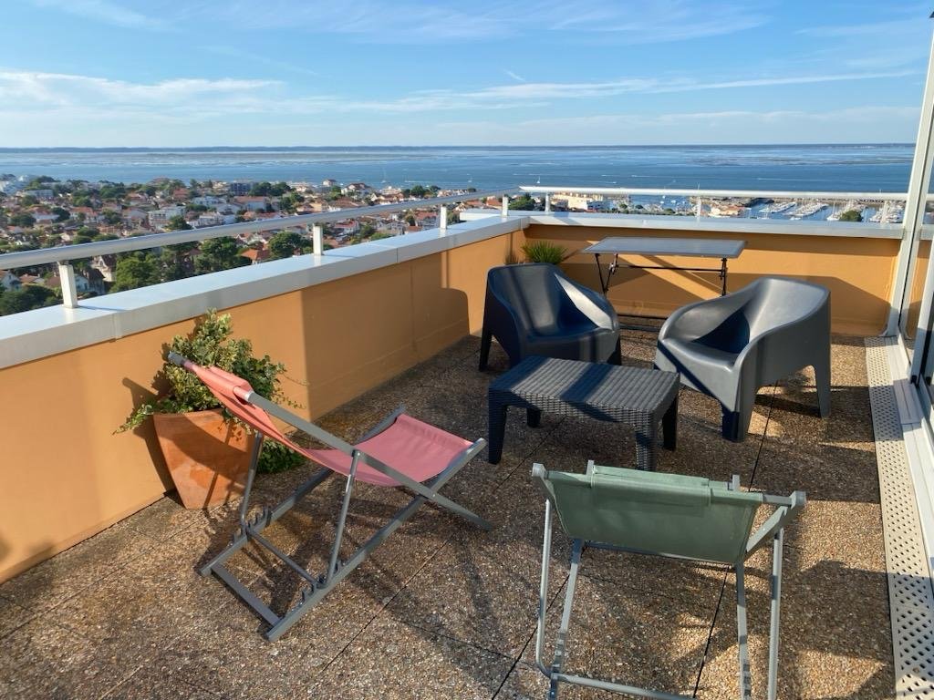 Vue panoramique sur le Bassin d'Arcachon depuis l'appartement Plein les yeux